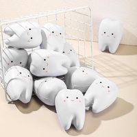 Balles anti-stress directes d'usine BSBH peluche douce à montée lente en forme de dent de kwaii jouet anti-stress personnalisé boule de mousse de pu de dessin animé