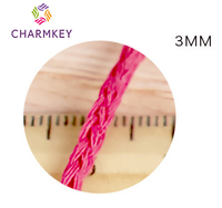 Fil à tricoter en rouleau de 3 mm, couleur unie, à âme creuse, mélange polyester-coton, pour macramé et sacs au crochet – Vente en gros