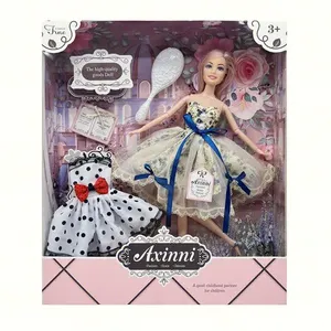बच्चों के लिए उच्च गुणवत्ता वाली 11.5 इंच सुंदर पोशाक ठोस फैशन खिलौना गुड़िया 11 संयुक्त राजकुमारी पोशाक गुड़िया