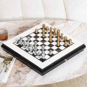 Juego de <span class=keywords><strong>Ajedrez</strong></span> de Metal de Lujo con Caja de Almacenamiento, Decoración Elegante para el Hogar y Juego Intelectual - Product Image 3