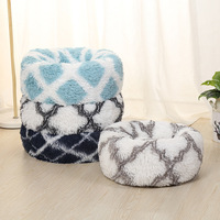 Lit-caverne pour animaux de compagnie (chiens et chats) en peluche longue rayée, apaisant et anti-anxiété, avec logo personnalisé, faible MOQ, OEM ODM, marque privée