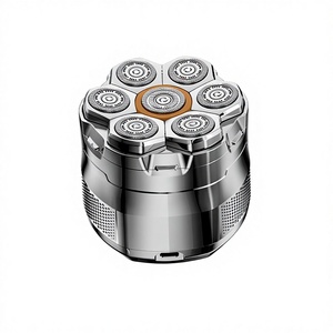 เครื่องโกนหนวดไฟฟ้า 7 ใบมีด สำหรับผู้ชายหัวล้าน ไร้สาย ชาร์จผ่าน USB-C ใช้ได้ทั้งแบบเปียก/แห้ง พร้อมหน้าจอ LED ใช้ในบ้านได้ กันน้ำ - Product Image 1