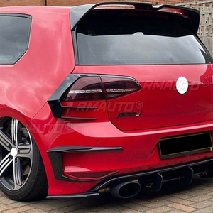 ฝาครอบไฟท้ายรถยนต์สีดำเงา  ครอบไฟท้าย  พร้อมครีบลม สำหรับรถยนต์ Volkswagen Golf 7 MK7 GTI R R400 ปี 2012 2013 2014 2015 - Product Image 5
