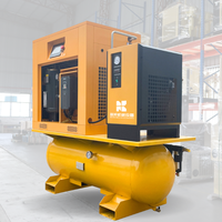 Compresseur d'air industriel à vis à faible bruit 7,5/11/15/22 kW sans huile, stationnaire, alimenté en courant alternatif 220 V, refroidi par air, moteur 10 bars