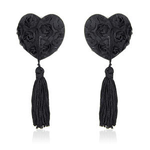 Juguetes Sexuales Huawen SM, Pegatinas para Pezones en Forma de Corazón con Borlas y Accesorios de Silicona para Sujetador, para Uso en Bondage BDSM para Mujeres - Product Image 2