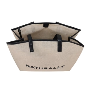 Naturally <b>Canvas</b> Tote <b>Bag</b> <b>Large</b> Size Letter Print Shopping <b>Bag</b> Shoulder Handle Daily Use - Product Image 4