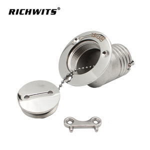 RICHWITS 316 Stainless Steel Fuel Filler Cap Round Side Mounted Waterproof RV <b>Yacht</b> Water Inlet Durable Manual Control - Product Image 3