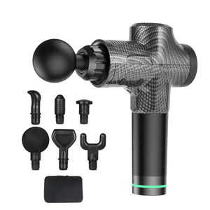 Pistola de Masaje Muscular de Tejido Profundo Portátil de 12 V, Pistola de Masaje de Percusión Muscular Profunda Profesional para el Cuerpo, 30 Velocidades, 6 Cabezales de Masaje - Product Image 1