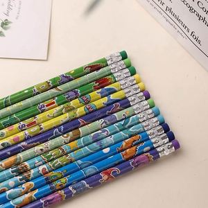 Crayons en bois HB personnalisés avec gomme, motifs de dinosaures de dessins animés promotionnels, crayons standard personnalisés - Product Image 3