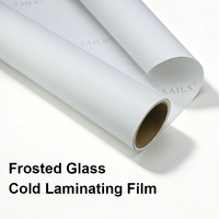 Film décoratif en verre dépoli à froid, finition mate douce, compatible avec les supports d'impression jet d'encre éco-solvant