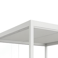 Pavillon d'extérieur B2B 4x6m en aluminium thermolaqué à quatre poteaux, ouvert, écologique, anti-neige, pour restaurant et usage professionnel