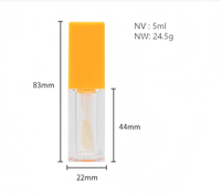 HEXUE 5ml Grand Applicateur Contenant Vide pour Brillant à Lèvres, Tube à Huile à Lèvres, Emballage Rose Blanc Noir avec Brosse Épaisse