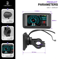 Accesorio para Bicicleta Eléctrica, Pantalla LCD de 36V-72V UKC1/UKC1+ a Color con Protocolo UART NO.2, Conector SM/Impermeable