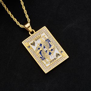 Collana con Carte da Poker Alla Moda e Unica Ciondoli in Acciaio Inossidabile Colorati Stile Hip-hop a Forma di Re/Regina per Poker - Product Image 3