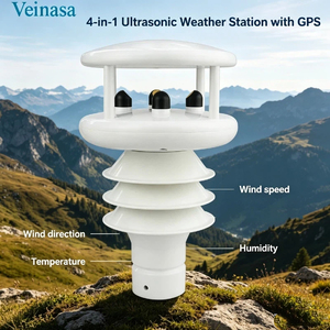 สถานีตรวจอากาศอัลตราโซนิกแบบปรับแต่งได้ 4 in 1 รุ่น Veinasa-THW-02G พร้อม GPS วัดความเร็วลม ทิศทางลม อุณหภูมิ ความชื้น รองรับ OEM ODM - Product Image 1