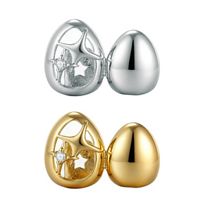 <b>Star</b> Shaped Gold Silver Grillz Hollow <b>Mirror</b> Double Tone Single Tooth Party Jewelry Unisex Yiwu Origin - Product Image 4