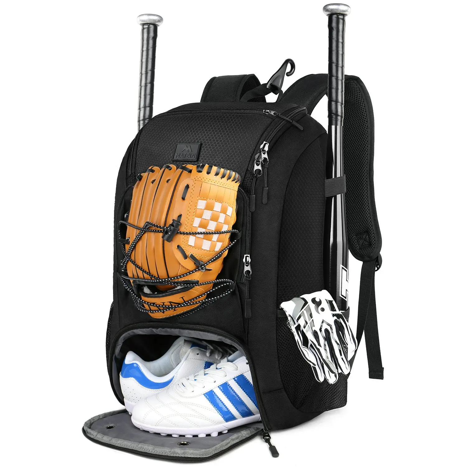 MATEIN ऑक्सफोर्ड सॉफ्टबॉल बल्ले बैग बेसबॉल युवा लड़कों और वयस्क के लिए जूते के डिब्बे के साथ बैग बैग आउटडोर यात्रा खेल