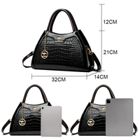 Sac fourre-tout de luxe à 2 couches grande capacité pour femmes, sacs à main de créateur motif crocodile, sac Boston à bandoulière pour dames, haute qualité