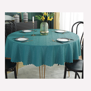 Nappe de ménage de style européen moderne grande nappe ronde en cuir PU imperméable à l'huile imperméable à l'eau chaude - Product Image 1