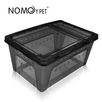 Nonomoy − boîte d'élevage pour animaux domestiques, 26x17.5x11.5cm, en plastique, blanc et noir, pour reptile, grenouille, serpent, lièvre et araignée, H4, meilleure vente