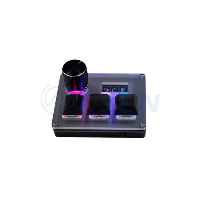 AI-KSEN 3-Key Wired Custom Keyboard LCD Color Screen Display Game Keyboard DIY Accessories