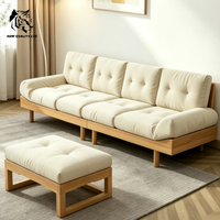 Supplier Cina harga terbaik sofa cloud custom siap kirim, furnitur ruang tamu personalisasi, sofa kayu berlapis kain