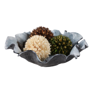 Ciotola decorativa in alluminio con volantini per tavolino da caffè e piano cucina, centrotavola decorativo - Product Image 2
