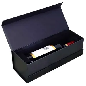 哑光表面零售酒瓶礼品盒生产可折叠磁铁印刷茶盒竹制OEM饮料CMYK果汁纸盒