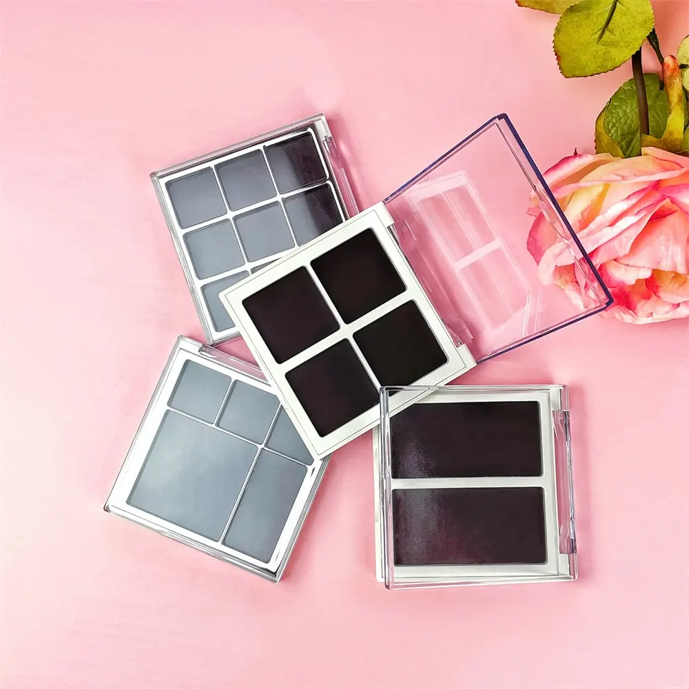 Private Label 1-11Grid Compact Powder Square Blush Case with matt lamination Refillable Magnetic Eye Shadow Palette