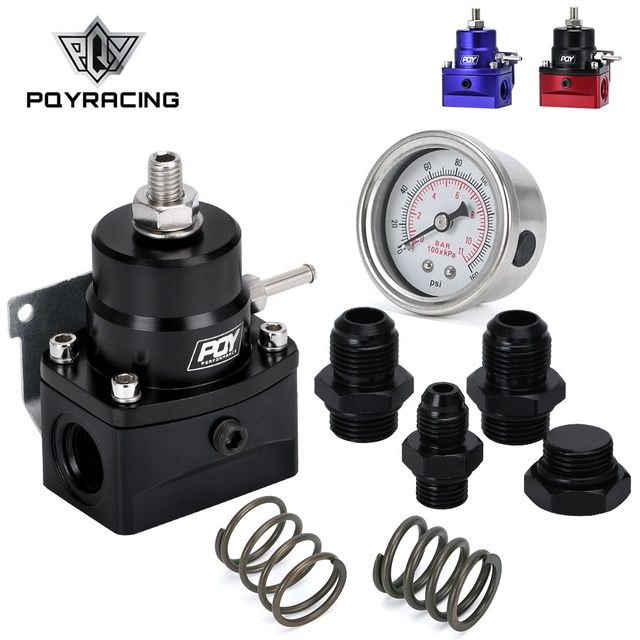 Aluminum Universal AN8 Feed & AN6 Return Line Fuel Pressure Regulator W/ 0-160PSI Gauge Set 3-20 20-45 45-70 Pressure Springs