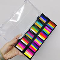 Vente chaude bricolage corps peinture ensemble kit arc-en-ciel split gâteaux palette peinture pour le visage avec pochoirs pour les enfants