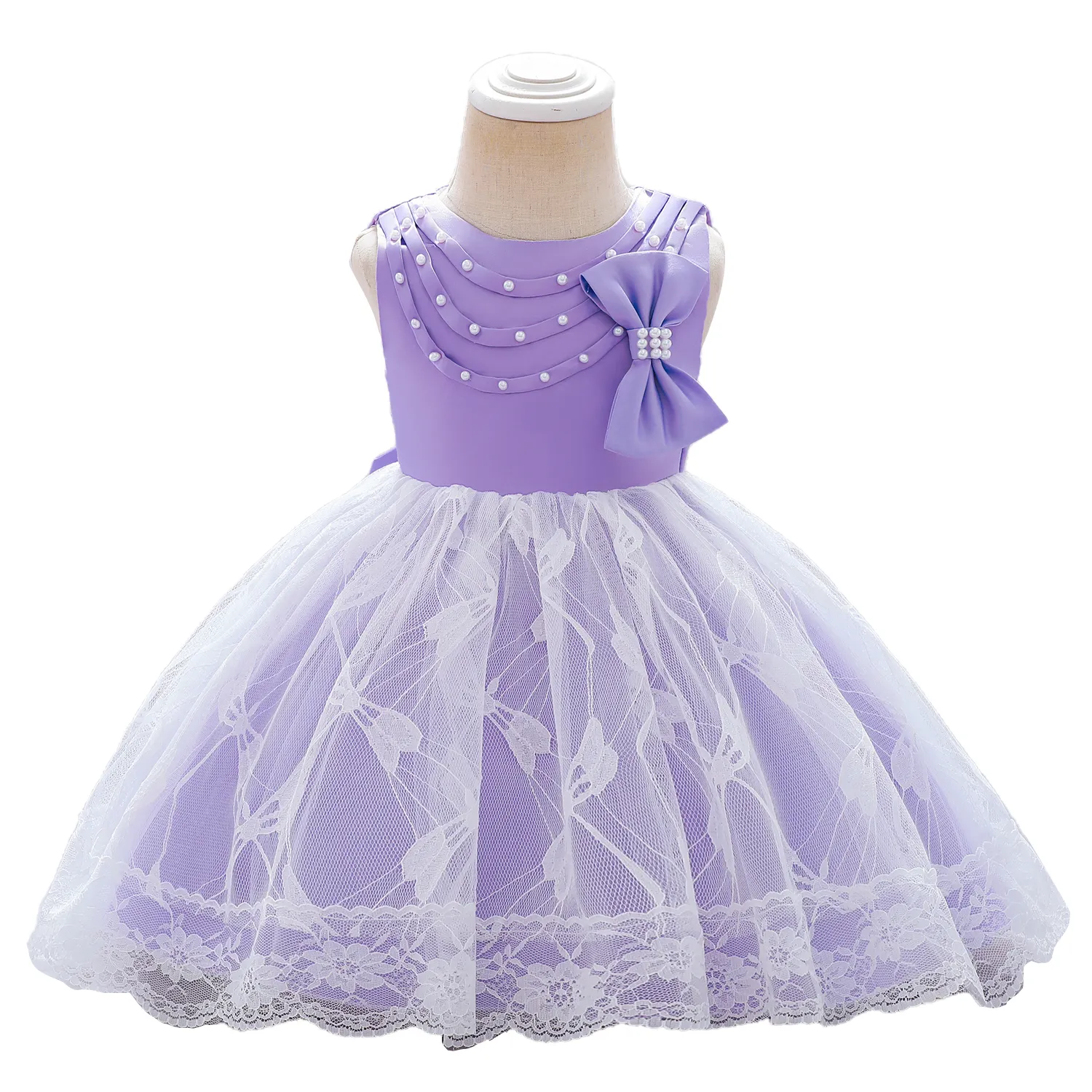 High Quality Korea Boutique Summer Lace Birthday Ball Gown Petal Princess Kid 10 Year Old Children Baby Girl Dresses For Party