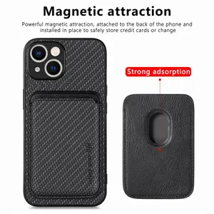 New Arrival Magnetic Mobile Phone Accessories Leather Wallet Magnet Phone Pouch Case For Iphone 15 13 14 Pro Max