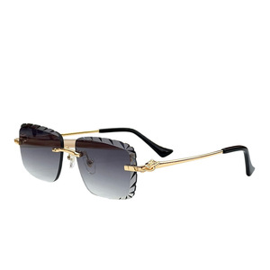 Gafas de Sol sin Marco con Diseño de Guepardo, Lentes de Resina con Protección UV400, Diseño Retro Metálico Unisex - Product Image 4