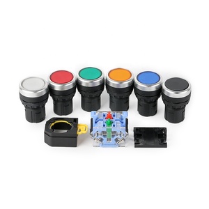 High Quality Blue Industrial <strong>Buttons</strong> 22MM <strong>Button</strong> Switch Self-locking Self-reset 1NO 1NC Flat Head LA38 Push <strong>Button</strong> Switch - Product Image 5