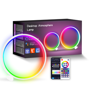 Lámpara LED Inteligente <span class=keywords><strong>de</strong></span> Ambiente RGB para <span class=keywords><strong>Escritorio</strong></span>, Control por Aplicación, Adecuada para Sala <span class=keywords><strong>de</strong></span> Juegos, Dormitorio, Decoración <span class=keywords><strong>de</strong></span> Mesita <span class=keywords><strong>de</strong></span> Noche - Product Image 6