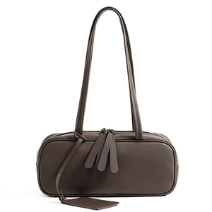 Sac bowling en cuir de vachette mat haut de gamme et tendance, grande capacité, sac à bandoulière pour femme - Product Image 1