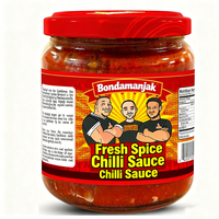 Étiquettes autocollantes en vinyle imprimées pour bouteilles de sauce piquante, emballage alimentaire, écologiques, personnalisées, imperméables, aspect verre