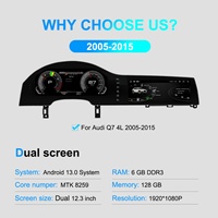 Navihua Pantalla Doble de 12.3 Pulgadas para Audi Q7 2005-2015, Radio de Coche Android con Android Auto y Carplay, Reproductor de DVD para Coche, Accesorios para Coche