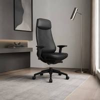 Chaise de bureau ergonomique moderne à dossier haut noire avec accoudoirs réglables 4D et châssis inclinable à détection de poids