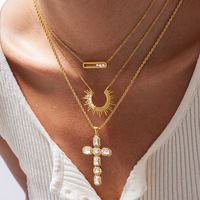 Gargantilla ligera de lujo antidecoloración: Collar de acero de titanio con circonita cúbica, superventas de moda de alta gama.