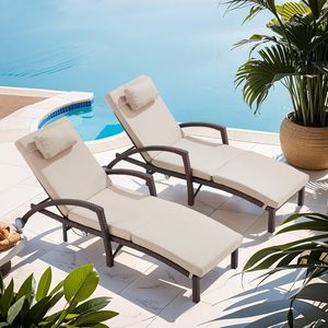 Silla Reclinable de Ratán para Patio Exterior, Personalizable, con Respaldo Ajustable, para Piscina, con Elevación a Gas - Product Image 2