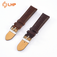Bracelet en cuir à motif crocodile respirant de haute qualité Bracelet de montre intelligente de luxe classique en noir marron doux et confortable