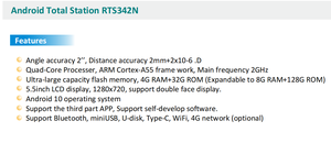 Stazione Totale Android Bluetooth FOIF RTS342N Senza Prisma, Stazione Totale Leica, Portata di Lavoro Senza Riflettore: 1000m - Product Image 4