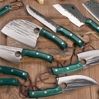 Couteau de boucher à désosser, martelé forgé, 1 à 20 pièces, ensemble de couteaux avec sac à roulettes en nylon