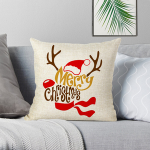 Joyeux Noël taie d'oreiller décorative <span class=keywords><strong>motif</strong></span> <span class=keywords><strong>de</strong></span> voiture <span class=keywords><strong>de</strong></span> <span class=keywords><strong>cerf</strong></span> <span class=keywords><strong>de</strong></span> Noël 45*45cm <span class=keywords><strong>housse</strong></span> <span class=keywords><strong>de</strong></span> <span class=keywords><strong>coussin</strong></span> en lin - Product Image 2