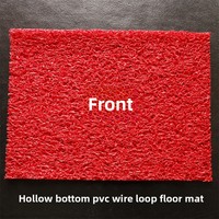 Premium 12mm Hohlflor-PVC-Teppiche ohne Rückenbeschichtung, Festliches Rot, Transparenter Rutschfester Teppich für Haushalt, Eingang und Foyer