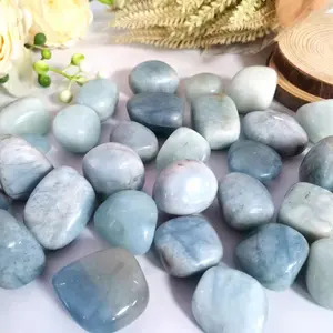 Wholesale Beautiful 1-3 CM Natural Healing Stone Polished Crystal Free Form Aquamarine Tumbled Stone