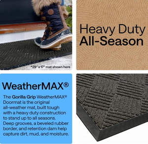 100% Wasserdichte Allwetter-WeatherMAX-Fußmatte, Flecken- und Verblassungsresistent, Flache Innen- und Außentürmatte, Leicht zu Reinigen - Product Image 3