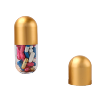 Flacon de pilules en PET en forme de capsule, conteneur en plastique pour médicaments, bouchon à vis pour l'emballage de compléments vitaminiques